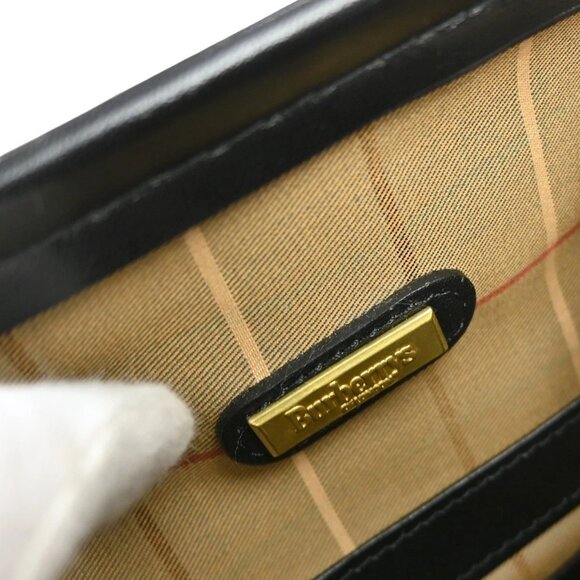 BURBERRY BLACK LEATHER DULLES BAG HANDBAG NQ01778 BN01 - Picture 8 of 10